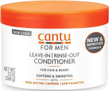 Cantu Men Shea Butter Leave-In Conditioner 368g – Hydration & Softening Care for Hair and Beard
