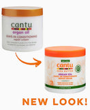 Cantu Shea Butter Argan Oil Leave-In Conditioning Repair Cream 453g – Strength & Moisture for Healthy Hair
