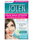 Jolen Facial Wax Strips 16 pcs – Sensitive Skin Hair Removal