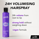 Schwarzkopf Got2b Volumania 24H Volumising Spray 300 ml – Root-to-Tip Volume