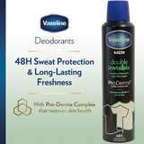 Vaseline Men Double Invisible ProDerma 48H Anti-Perspirant Spray 250 ml – No Marks Protection